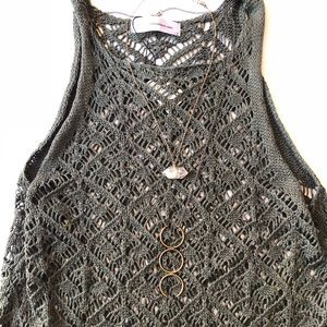 Olive green swim coverup or tunic